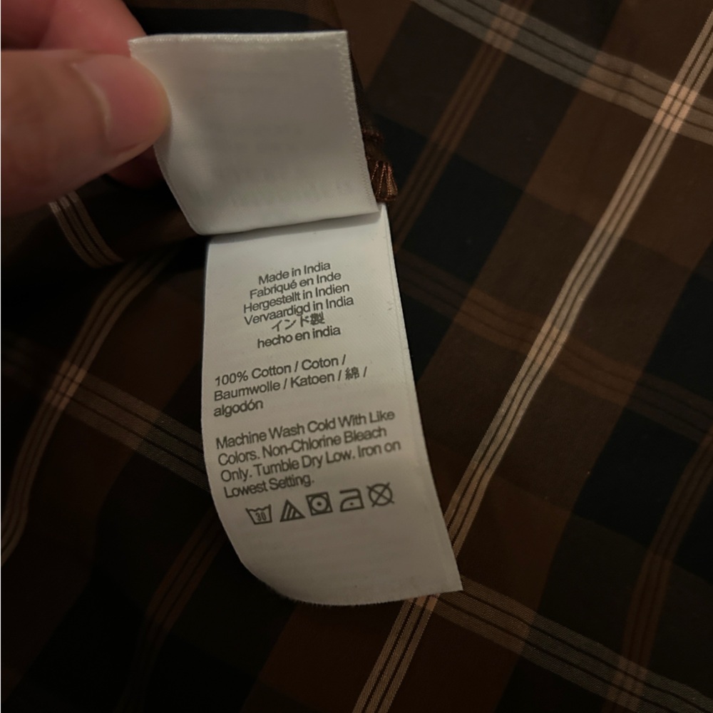 J Crew plaid print smocked midi dress in brown black Size XS - Picture 12 of 12